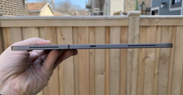 The iPad Pro has USB-C instead of Lightning as its one port.